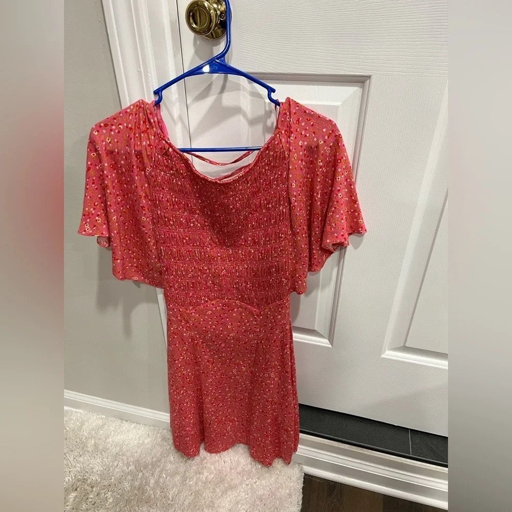 FREE PEOPLE Pink Florence Floral
Mini Dress 👗